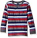 U.S. Polo Assn. Little Boys' Long Sleeve Henley Shirt, Stripe Engine Red, 5/6