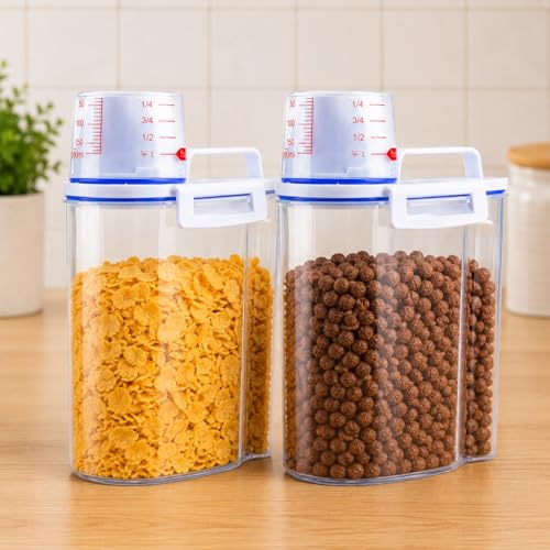 Kit 2 Unids Potes Herméticos 2 Litros Organizador Para Cozinha e Lavanderia