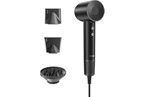 Laifen Hair Dryer, Negative Ionic Blow Dryer with 110, 000 RPM Brushless Motor for Fast Drying, High-Speed Low Noise Thermo-Control Hairdryer with Diffuser and Nozzle Attachments for Home, Travel