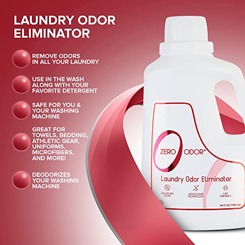 Zero Odor Laundry Odor Eliminator Patented Molecular Technology Best For Clothes, Towels