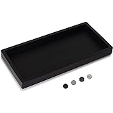 Bathroom Trays for Counter, Slicone Vanity Trays for Bathroom, Rectangle Sponge Holder for Kitchen Sink - Black