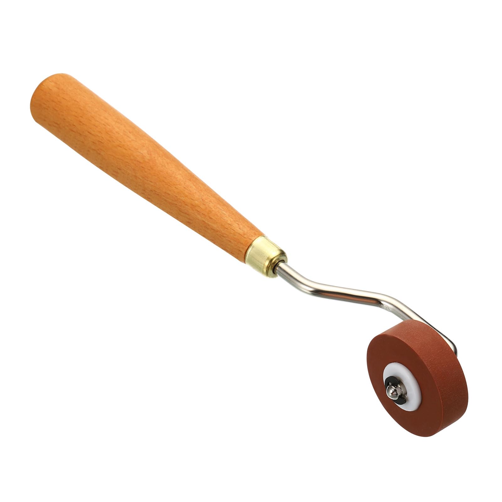 PATIKIL 0.4 Inch Rubber Roller Brayer, Anti Skid Hard Rubber Roller Tools for Wallpaper Art Craft Printing Printmaking Ink Stamping Tape Construction, Red