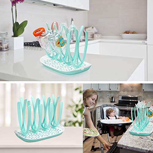 Bottle Drying Rack and Dish Dryer BFA Free, Baby Bottle Nipple Shelf Cup Holder and Feeding Bottles Drying Holder for Toddler Infants