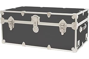 Rhino Trunk & Case Classic Large Trunk - 32"x18"x14", 1500+ lbs Capacity - Many Colors, Soft-Close Lid. Strong, USA Made Summer Camp Footlocker and Secure College Dorm Storage Chest