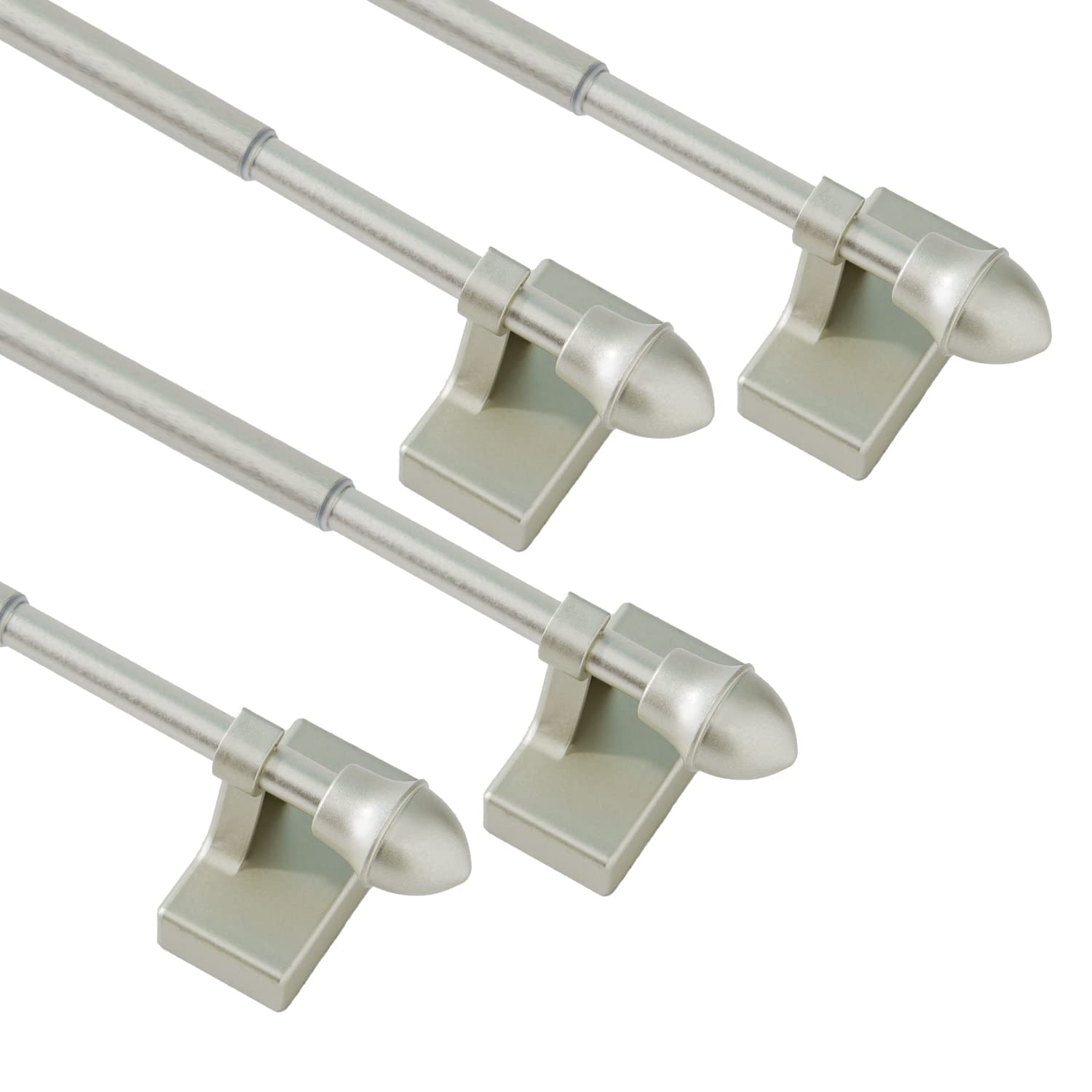 Photo 1 of Magnetic Curtain Rods for Metal Doors?No tools required,Multi-Use Adjustable Appliance for Windows Iron Steel Places?09-16 Inch?4 Pack,Nickel