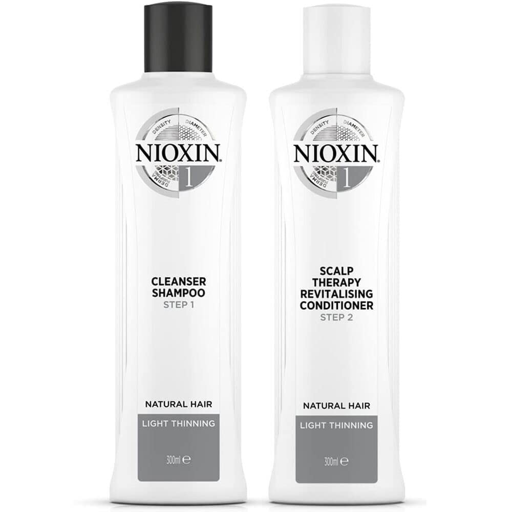 Nioxin System 1 Cleanser & Scalp Therapy Revitaliser - Shampoo 300ml & Conditioner 300ml