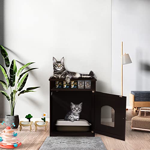 Enclosed Litter Box Enclosure Furniture Hidden Cabinet,Cat