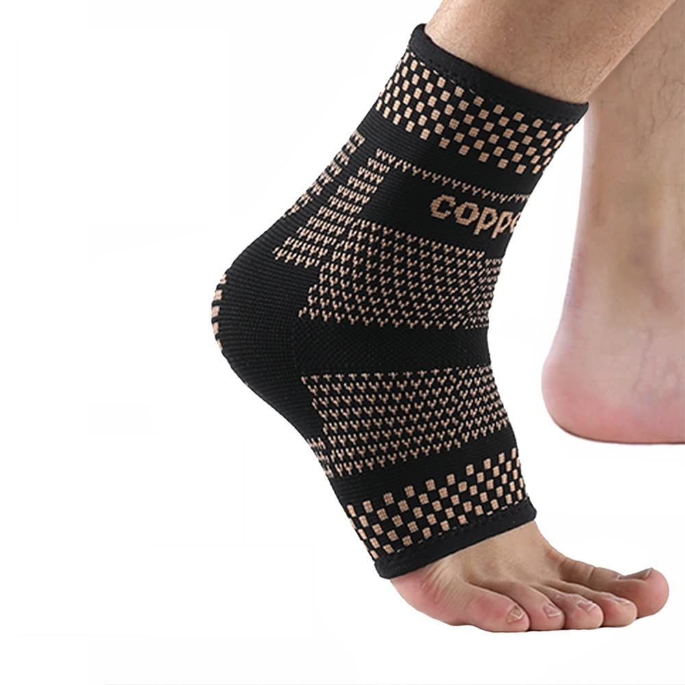 ACSPORTSCARE Ankle Support Brace – Protective Foot & Heel Wrap Compression Breathable Sleeve for Sprains, Tendonitis, Achilles Unisex Stress Pain Relief| Ankles Strength Protection Wear (S)