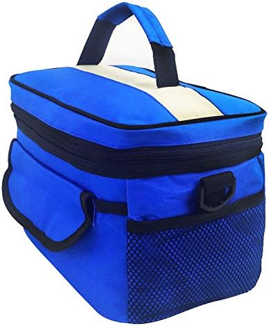 Lunch Cooler Bag | Compact Thermal Insulated Bag 11x6.7x7.1" Dimension for Travel | 8L/2.1gal with Comfortable Handle, Sturdy Strap | Strong Waterproof Oxford Non-Toxic EPE Material | Blue | 1525.2