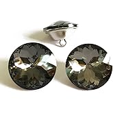 Let's Decorate 25PCS 25MM Crystal Glass Buttons Sofa Sewing Buttons Headboard Decoration Crystal Buttons Upholstery DIY Buttons (Black Button(ZJ))