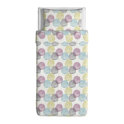 Ikea Malin Rund Duvet Cover and Pillowcases, Twin, Multicolor