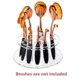 Crystal Acrylic Oval Makeup Brush Shelf 10 Hole Cosmetic Brush Drying Rack Organizer Cosmetic Holder Tool (clear)