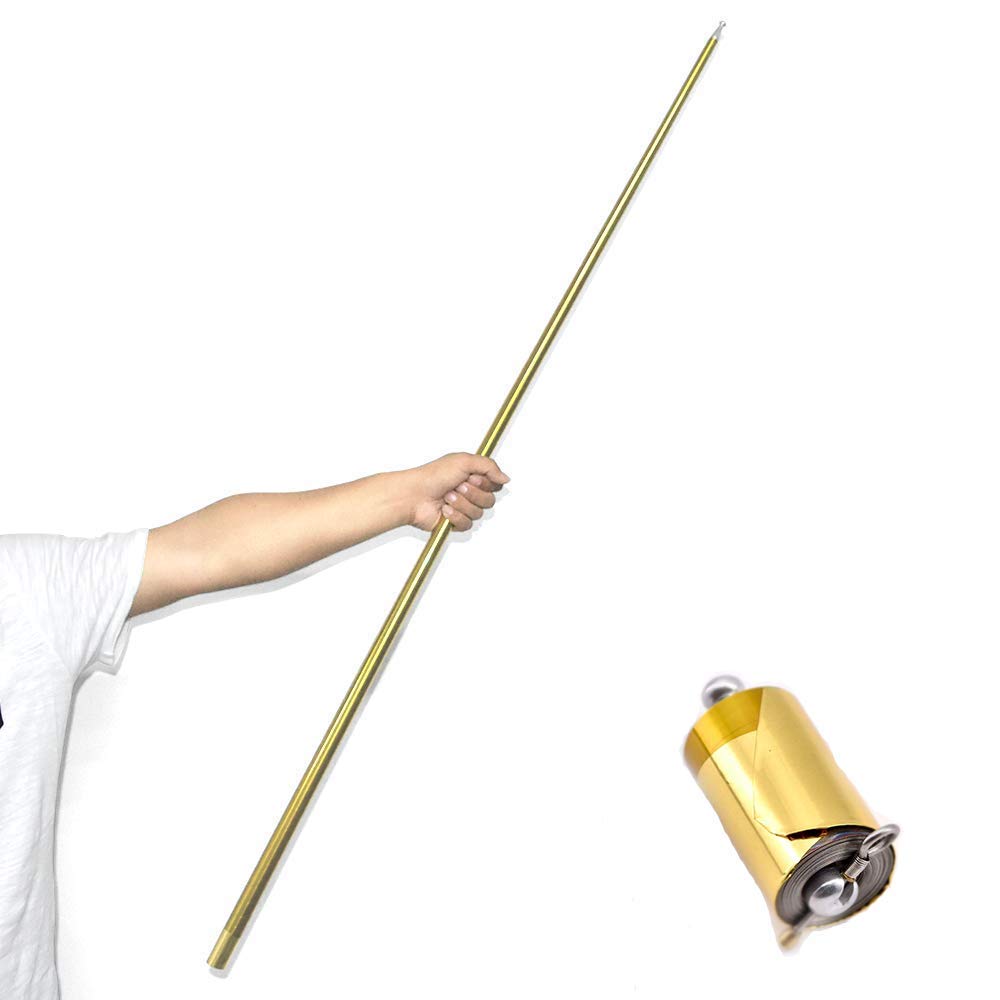 Metal Appearing Cane Magic Wand for Professional Magician Stage Close-up Magic Trick Magic Accessories (59'' Golden)