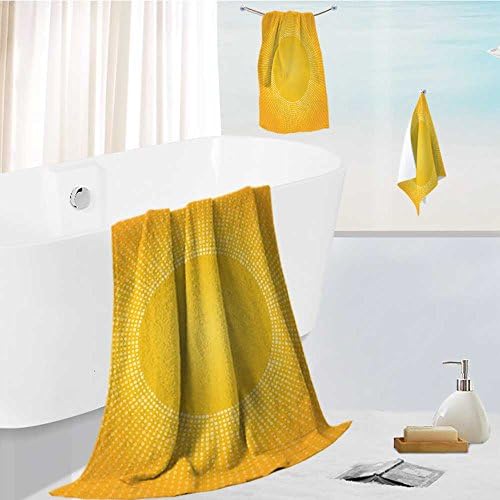 AmaPark Cabana Beach Towel set abstract yellow background made of small circles heat sun Comfortable and Extremely Absorbent
