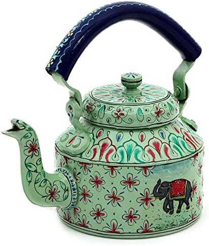 Handpainted Tea Kettle Steel (Big): Elephant