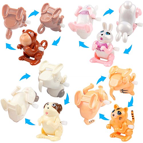 8 Pack Wind up Toys Flipping Animals Party Favors for Kids Boys Girls - Thumbnail 4