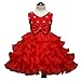 MUYAOO Girls Kids Bowknot Beads Ruffles Lace Princess Party Wedding Dress