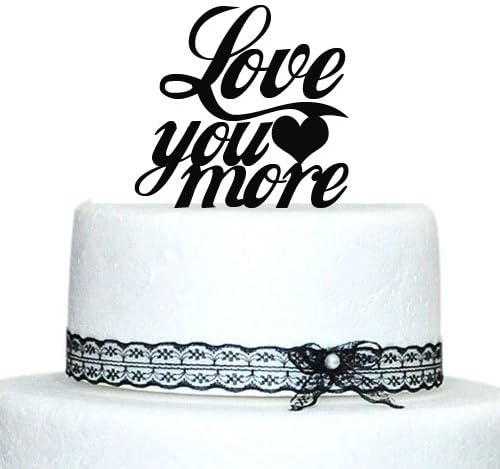 Buythrow 6"Acrylic Wedding Cake Topper Personalized Quote Topper Love you more Wedding Gift