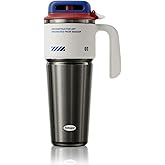 Sidagar 32 oz Insulated Tumbler for Men, Large Gamer Mug, Stainless Steel Mecha Style Water Bottle with Handle, Push-button Lid, Gifts for Gamers & PC Building Fans - Arctic White Combo