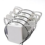 Tfoddy 5Pcs Diamond Cat Ear Hair Headbands For Girls, Young Ladies.