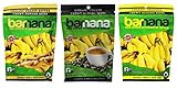 Barnana Organic Chewy Banana Bites 3 Flavor Variety Bundle: (1) Barnana Peanut Butter, (1) Barnana Coffee, and (1) Barnana Original Plain, 3.5 Oz. Ea. (3 Bags Total)