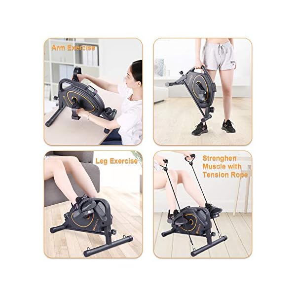 Mini-Exercise-Bike-Pedal-Exerciser-Under-Desk-Bikes-Stationary-Magnetic-Cycle-Home-Office-Portable-Workout-Equipment-8-Levels-Adjustable-Tension-Resistance-Bands-Included Mini Exercise Bike Pedal Exerciser Under Desk Bikes Stationary Magnetic Cycle Home Office Portable Workout Equipment 8 Levels Adjustable Tension (Resistance Bands Included)