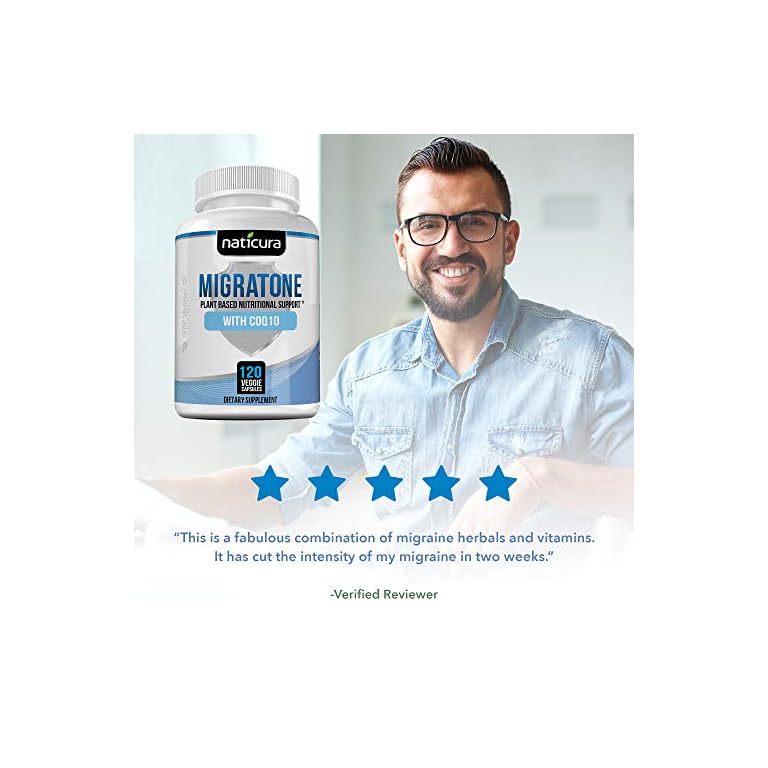 Migratone Natural Headache Support Migraine Supplement with PA Free Butterbur, Magnesium