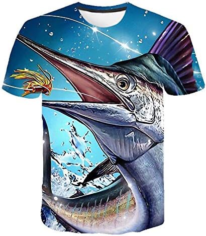 Amazon Com Zzstx Men S T Shirt Hd Digital Casual 3d Fish Print T Shirt Men S Fish T Shirt O Neck Fun Fishing Sports Outdoors