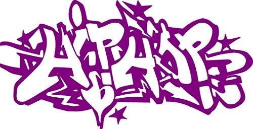 Wall HIP HOP Underground Mural Art Decal STICKER Tagger Style Gangsta Poster in Black Vinyl (Purple)