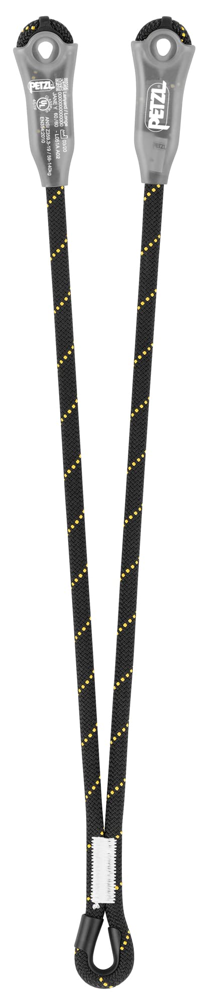 PETZL, Jane-Y For Fall Arrest Lanyard, Double Lanyard To Dial A Fall Arrest Lanyard, Black, 100 Cm, Unisex-Adult