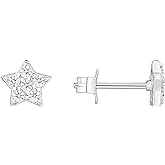 PAVOI 14K Gold Plated Dainty Stud Earrings for Women - 925 Sterling Silver Posts Earrings with Cubic Zirconia - Celestial Lightning Bolt, Moon, Star, and Flower Gold Jewelry Gifts