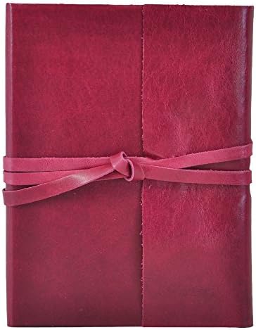 Islander Soft Leather 5 x 7 Journal in Cranberry Red Features Wrap Closure - Handmade in the U.S.A.