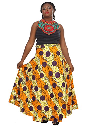 African Planet Women's Printed Wax Wrap Around Skirt African Clothing Waist Maxi