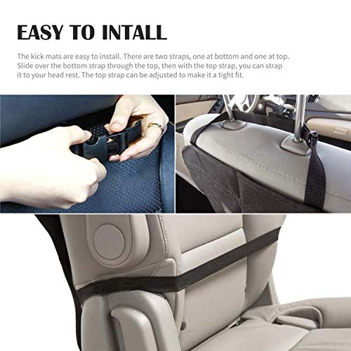 image for XBRN 2 Pack Kick Mat Car Seat Protector and Back Seat Storage Organize