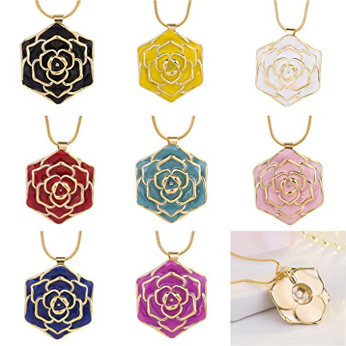 Toponly Sleek Minimalist 24k Gold-Plated Rose Pendant Clavicle Chain for Women