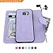 Galaxy S7 Case, Modos Logicos [Detachable Wallet Folio][2 in 1][Zipper Cash Storage][Up to 14 Card Slots 1 Photo Window] Premium PU Leather Purse with Removable Inner Magnetic TPU Case - Light Purple