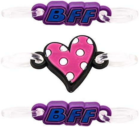 Fun Weevz Connectable Trio Double Loop Charms - BFF and Polka Dot Heart Charm