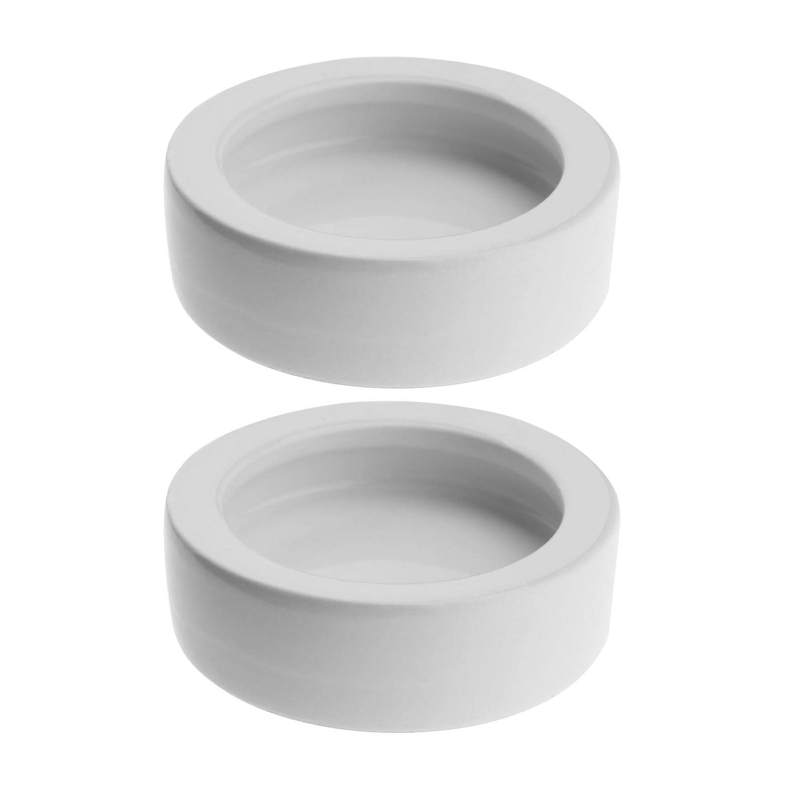 2 x reptile bowl, worms, crockery set, curved edge, ceramic, proof, lizard, escape, 2.8 inches, white, tasteless, smooth for spiders, gecko, crabs