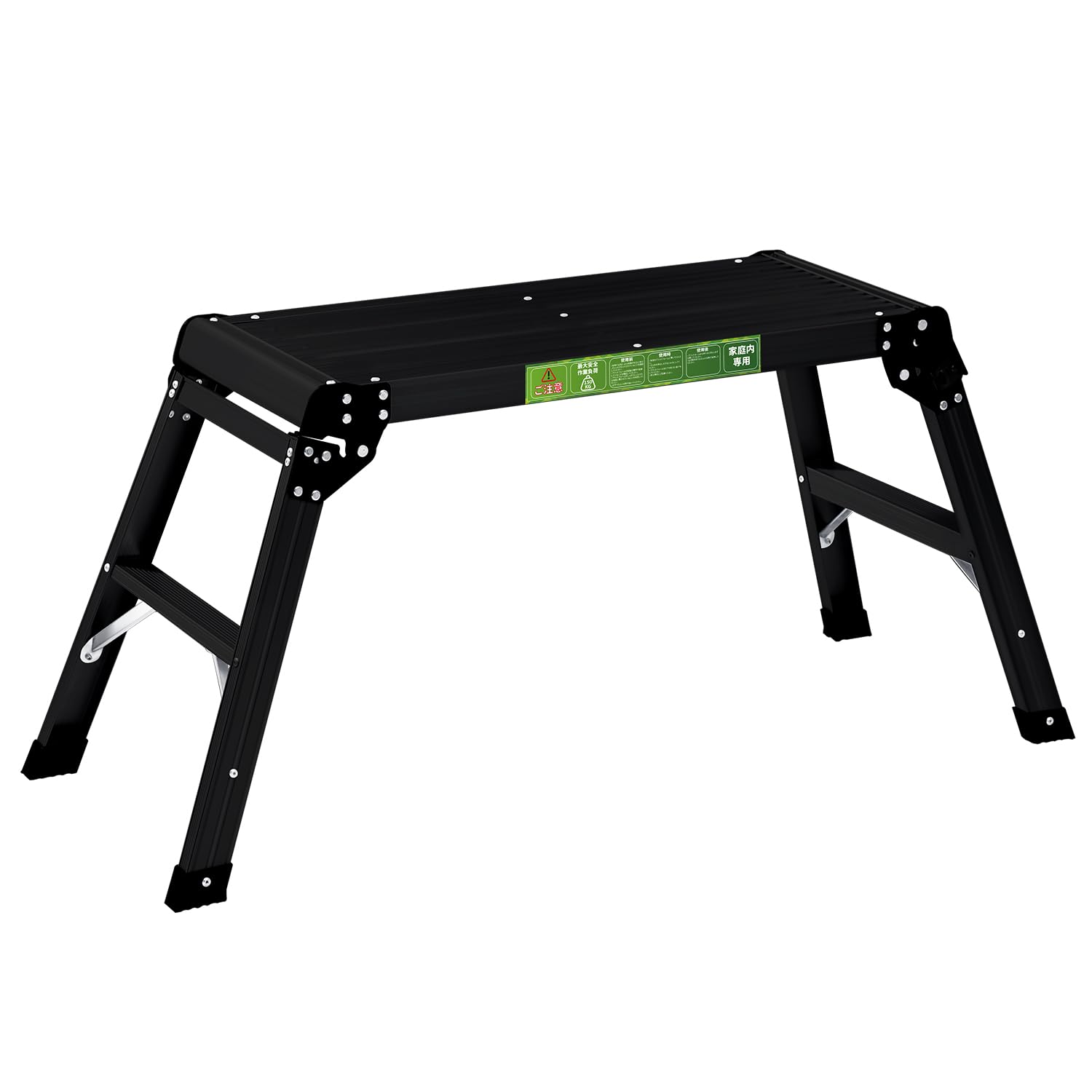 RIKADE 足場台 アルミ 脚立 洗車台 踏み台 脚立台 耐荷重150kg 折りたたみ アルミ洗車台 作業台 軽量 滑り止め 洗車 屋内 幅広 (ブラック)商品画像