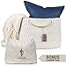 XXL Extra Large Cotton Rope Basket Includes Laundry Bag | Wide Storage Organizer for Living Room, Blankets, Sofa Throws, Nursery, Baby Kids Toys, Playroom: 20