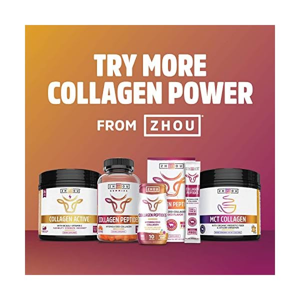 Zhou Collagen Peptides Hydrolyzed Protein Powder Grass Fed, Pasture