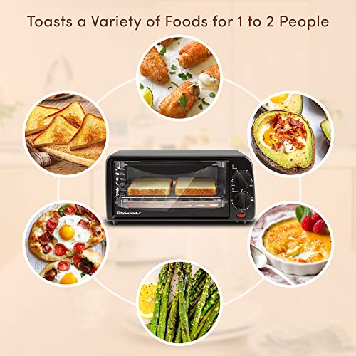 Elite Gourmet ETO236 Personal 2 Slice Countertop Toaster Oven with 15
