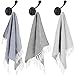 Lifaith 100% Cotton Hand Face Head Guest Gym Towel Set Washcloth Kitchen Tea Towel Dish Cloth Set of 4 Black