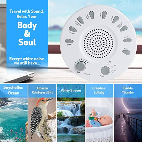 White Noise Machine for Sleeping, Sleep Therapy Sound Machine, AHNR High Fidelity Sound Machine with 9 Natural Sounds for Home, Office, Baby