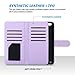 ULAK Flip Wallet Case for iPhone 6 Plus / 6S Plus 5.5 inch, Folio PU Leather Wallet Case with Multi Credit Card Holders Pockets Magnetic Closure Cover Wrist Strap, Minimal Stripes Lavender