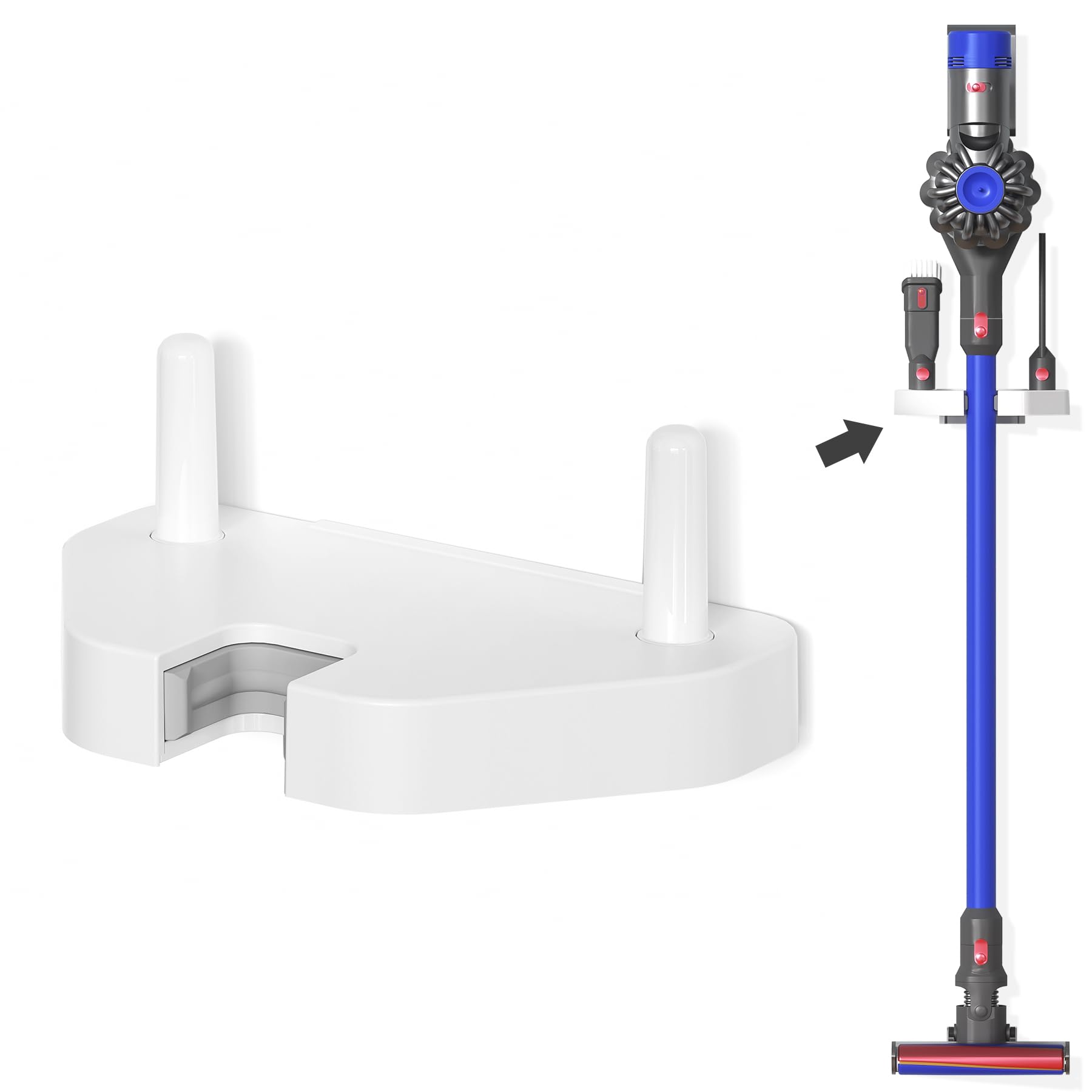 Photo 1 of Vacuum Wall Mount Holder Universal Stand Bracker Suitable for The Handheld Diameter is 1.25-1.52Inch Vacuum Cleaner and for V6 V7 V8(White)