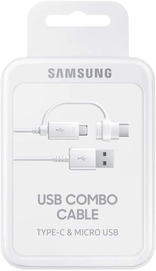 Samsung Original Combo Charge and Sync USB-C/Micro USB Cable - White, 1.5m