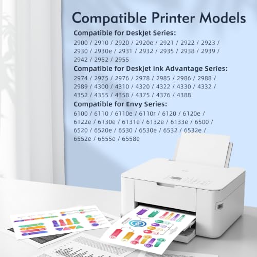 ECOINKO Encre 308XL BK+CMY - 1330+ Pages, Remplacement pour Cartouche HP 308 Noir et Couleur Originales, Encre Imprimante 308 XL pour HP Envy 6100e 6120e 6122e 6132e 6152e 6520e Deskjet 2910 2920 2921