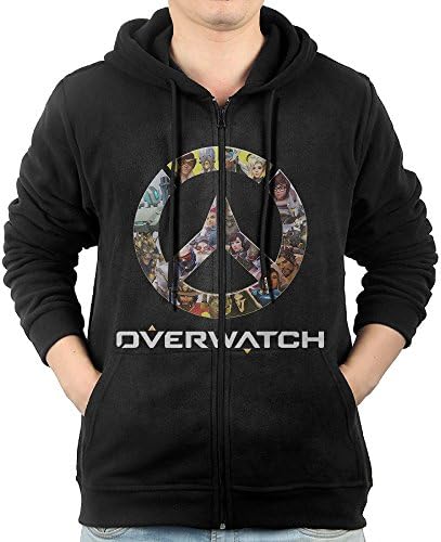 YUfunn Men's Overwatch OW Logo Hooded Sweatshirt Pocket Zipper