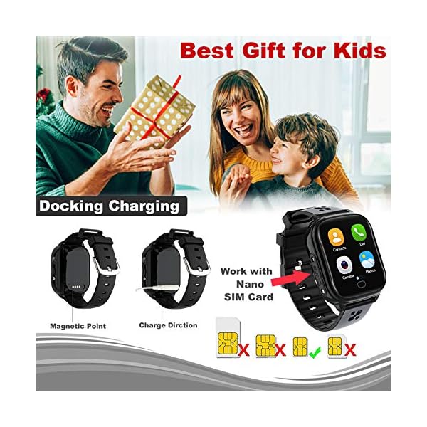 Kids Smart Watch Phone - IP67 Waterproof Smartwatch Boys Girls with Touch Screen 5 Games Camera Alarm SOS Call - Phone…